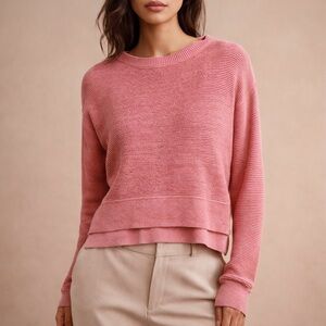 LOFT Dusty Rose Crew Neck Sweater Size Medium Spring Sweater Normcore Top